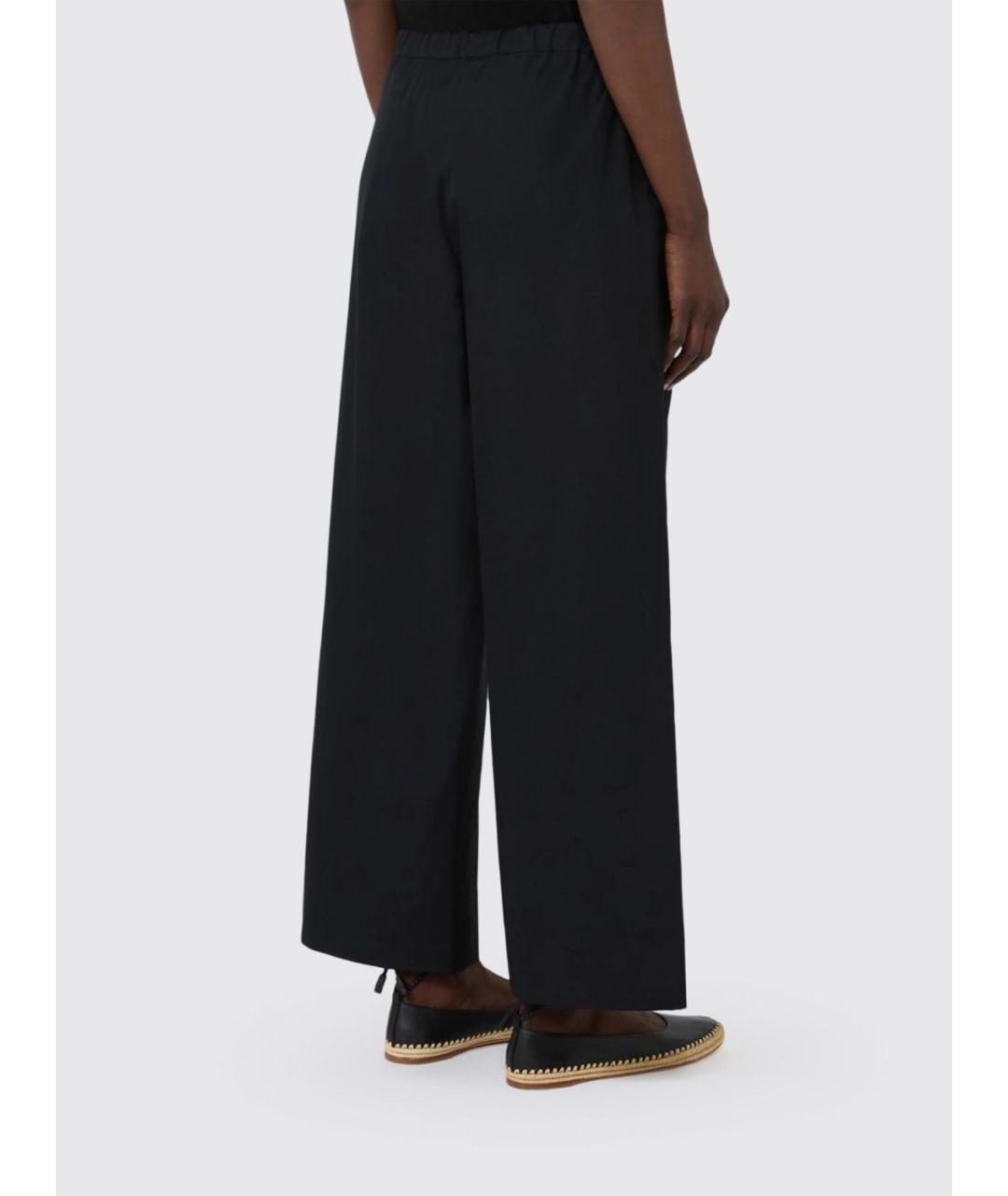 'S MAX MARA Черные хлопковые прямые брюки, фото 3
