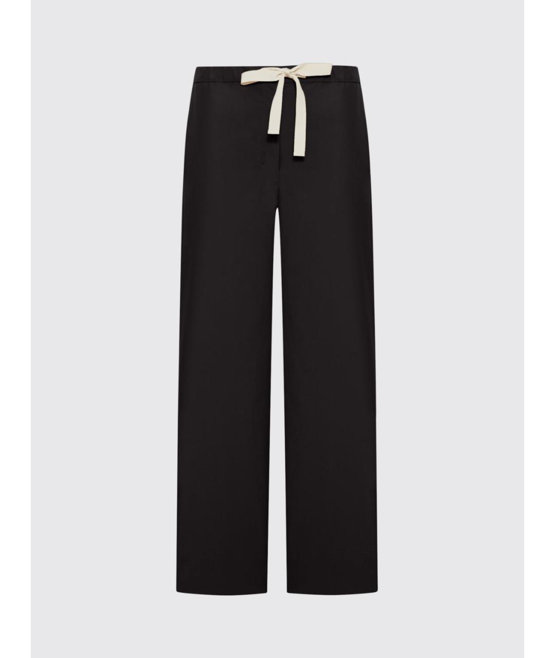 'S MAX MARA Черные хлопковые прямые брюки, фото 5