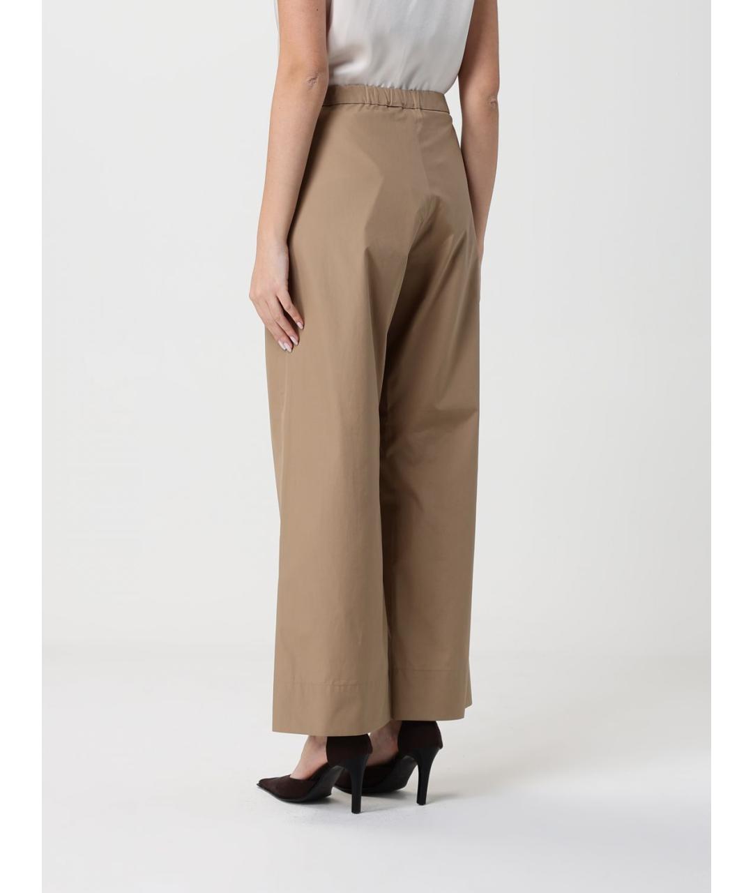 'S MAX MARA Бежевые хлопковые прямые брюки, фото 2