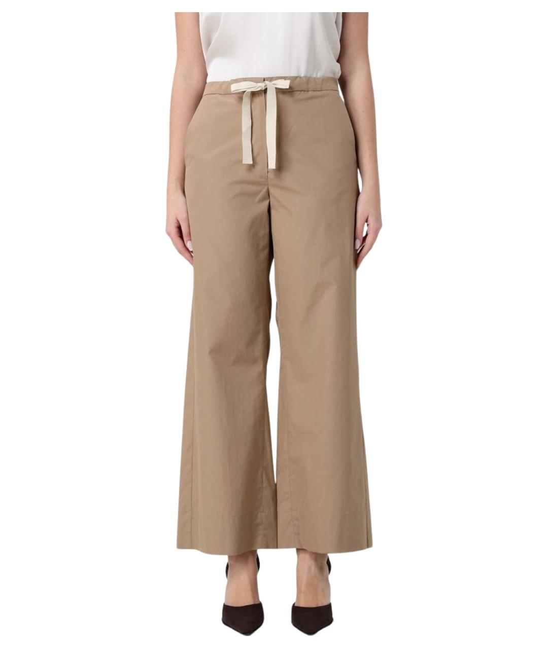 'S MAX MARA Бежевые хлопковые прямые брюки, фото 1
