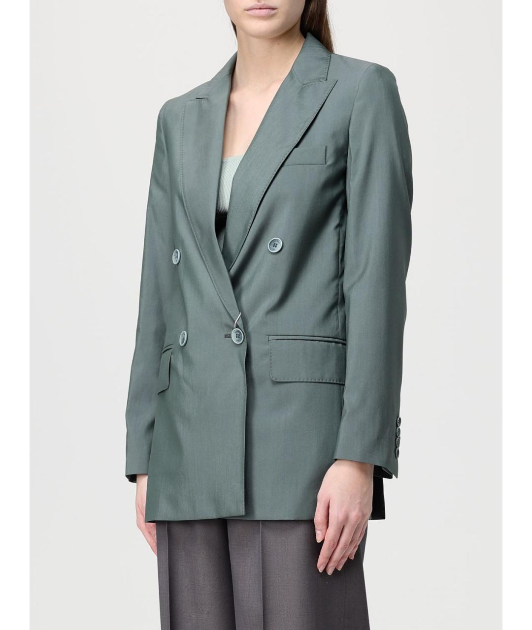 MAX MARA Зеленый шерстяной жакет/пиджак, фото 4