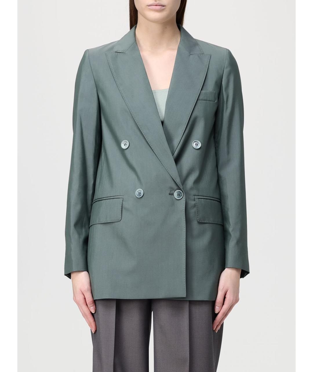 MAX MARA Зеленый шерстяной жакет/пиджак, фото 6