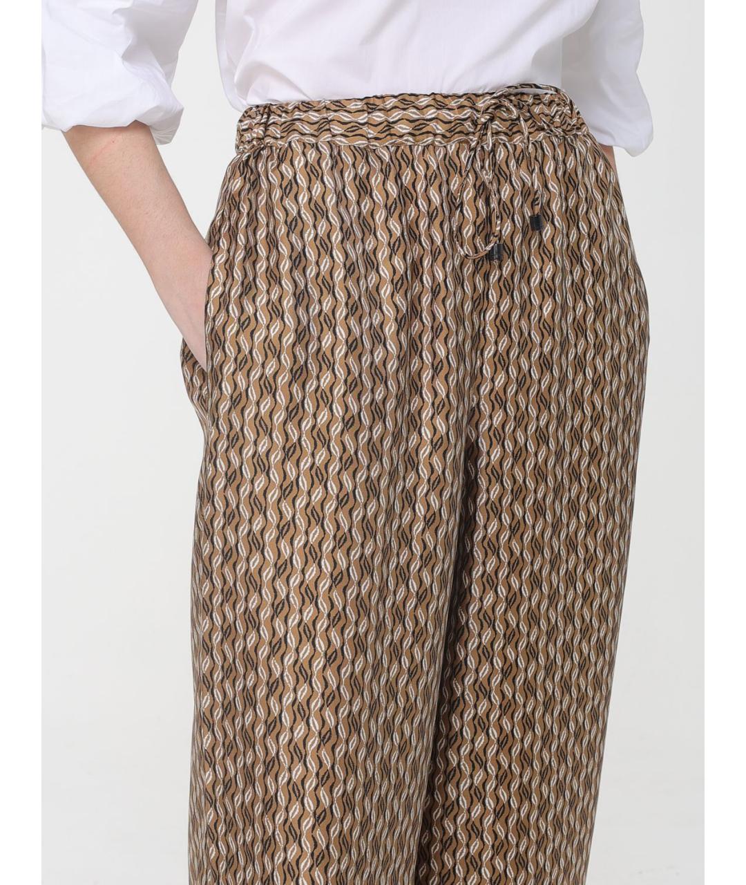 MAX MARA Коричневые шелковые брюки широкие, фото 5