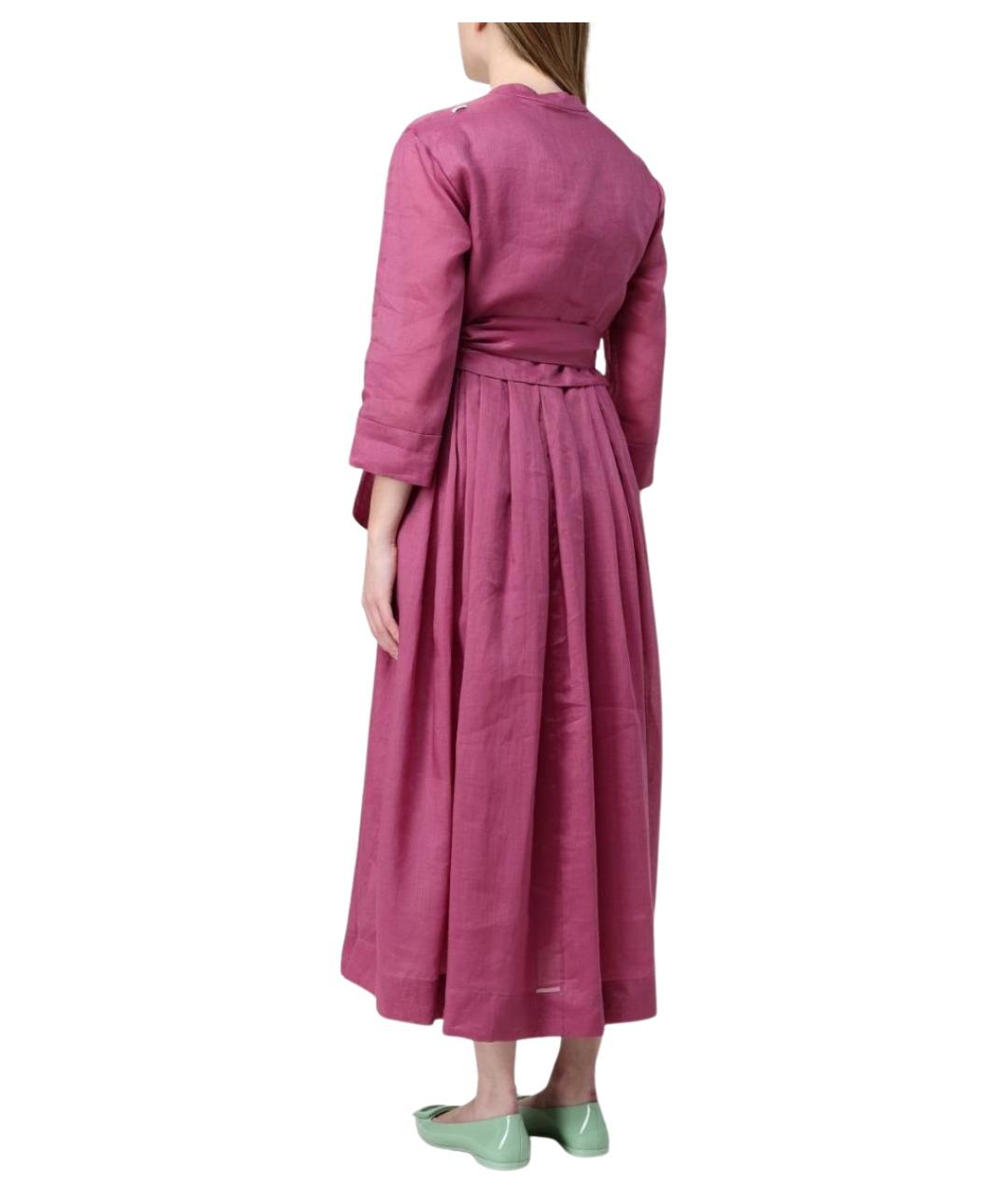 'S MAX MARA Фиолетовое льняное повседневное платье, фото 2