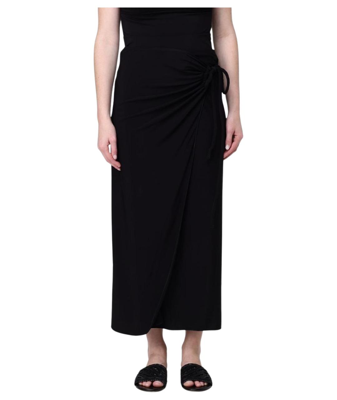MAX MARA Черная вискозная юбка миди, фото 1