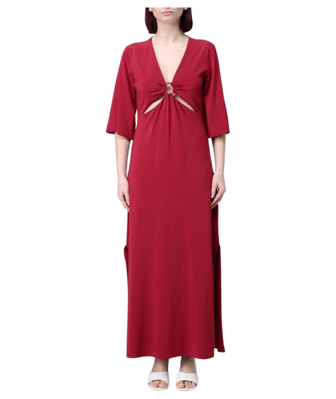 MAX MARA Бордовое вискозное повседневное платье, фото 1
