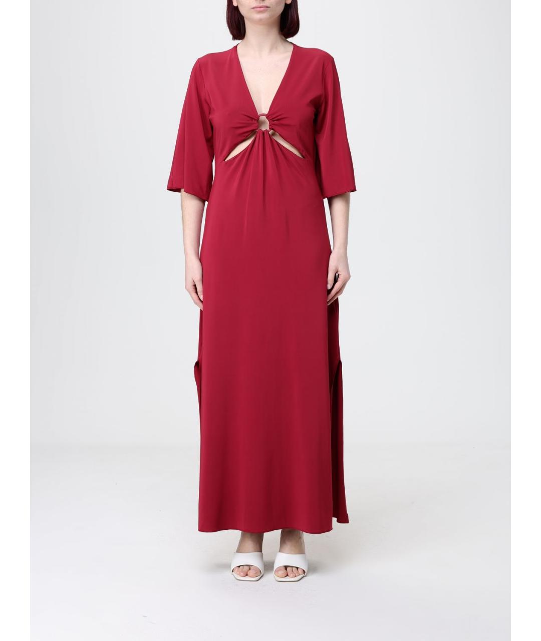MAX MARA Бордовое вискозное повседневное платье, фото 4