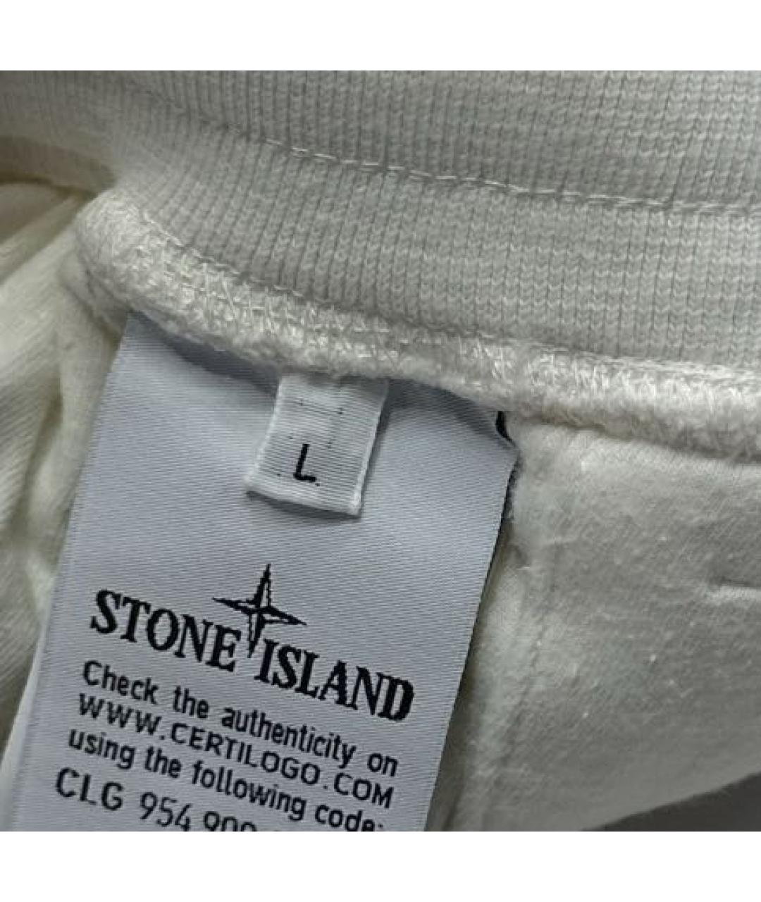 STONE ISLAND Белые хлопковые шорты, фото 6