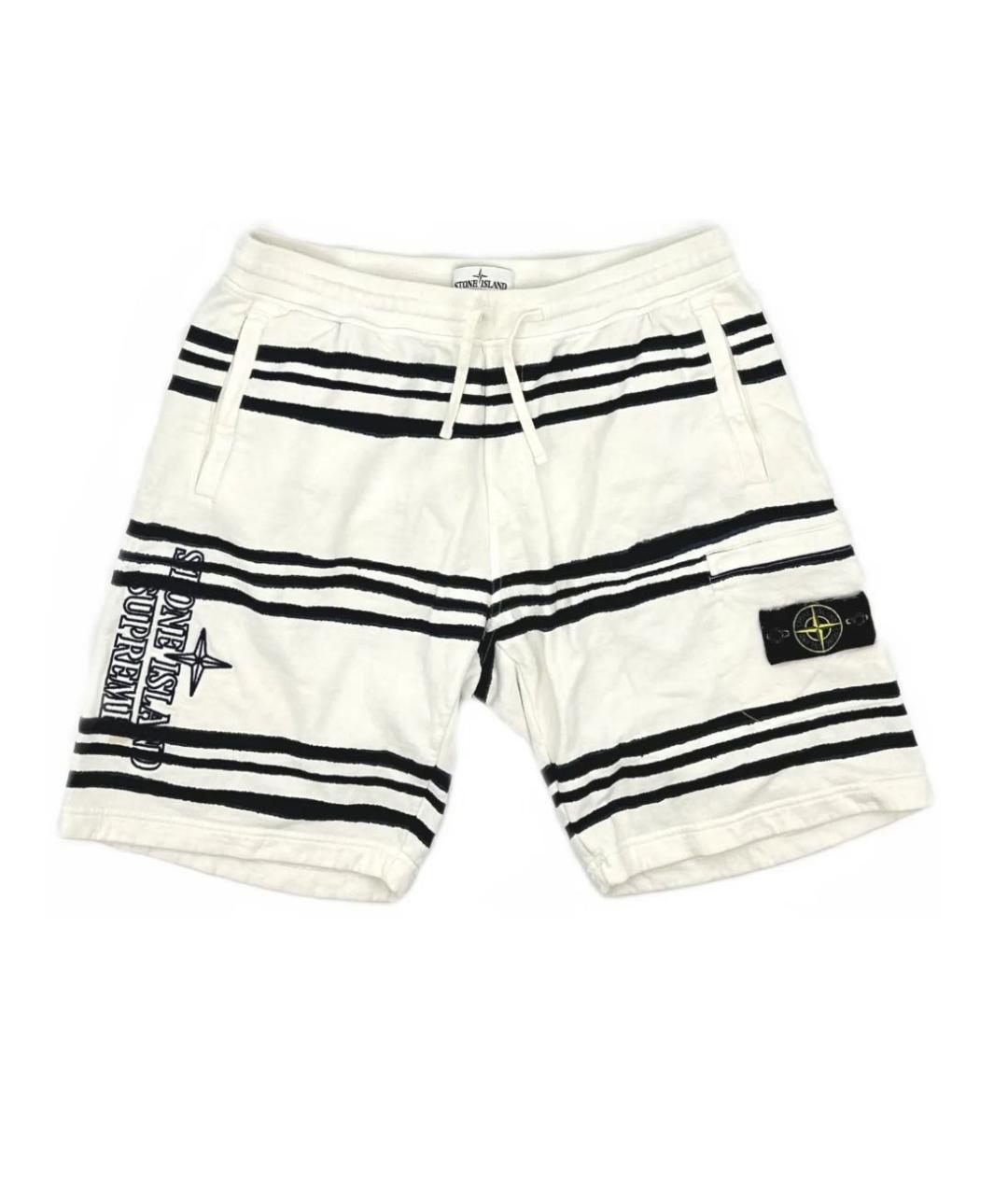 STONE ISLAND Белые хлопковые шорты, фото 2