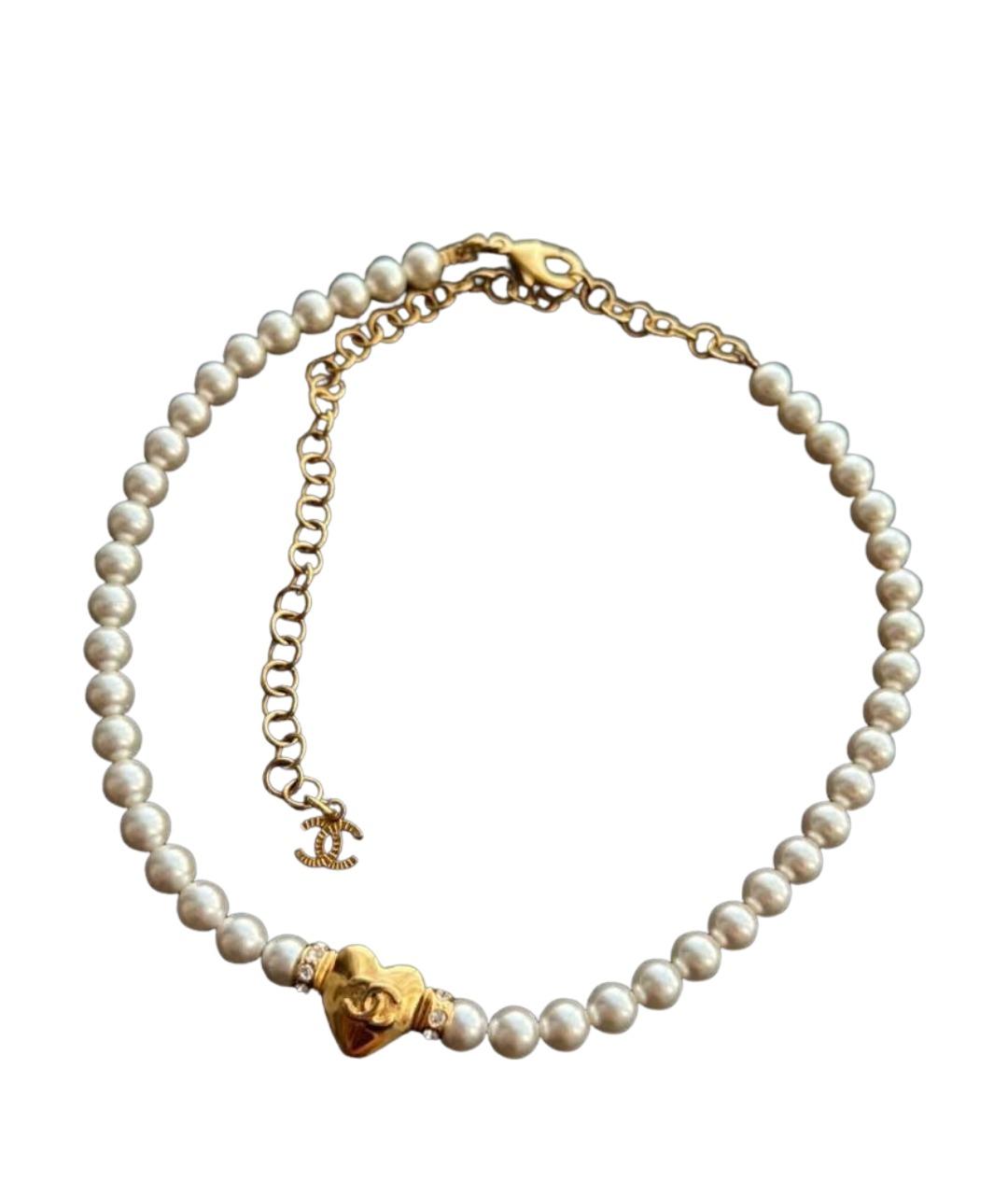 CHANEL Белое жемчужное колье, фото 1