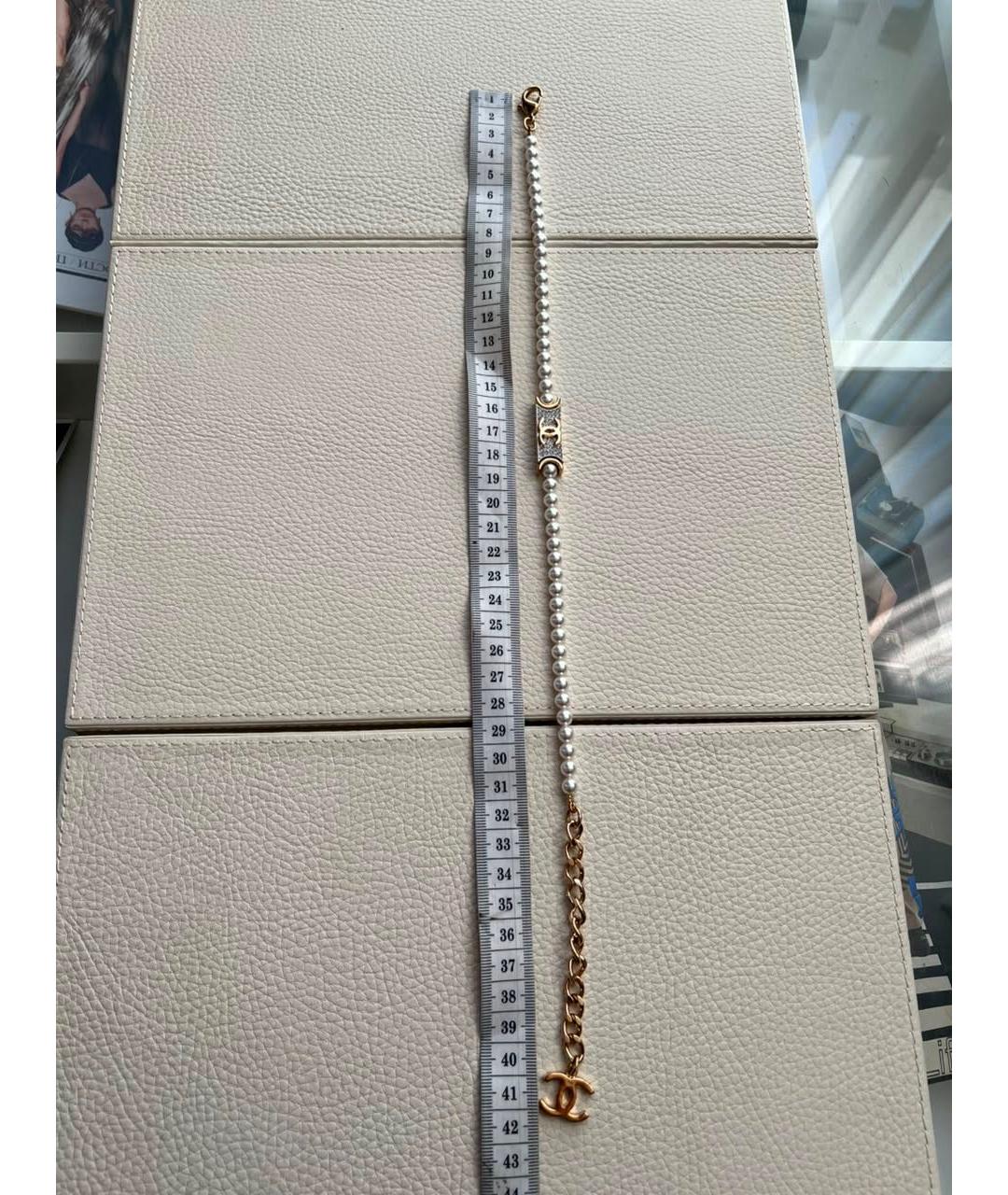 CHANEL Бежевое жемчужное колье, фото 8