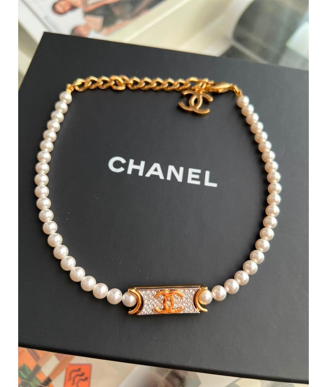 CHANEL Бежевое жемчужное колье, фото 9