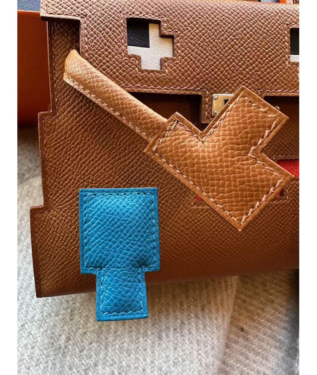 HERMES Коричневая замшевая сумка с короткими ручками, фото 7