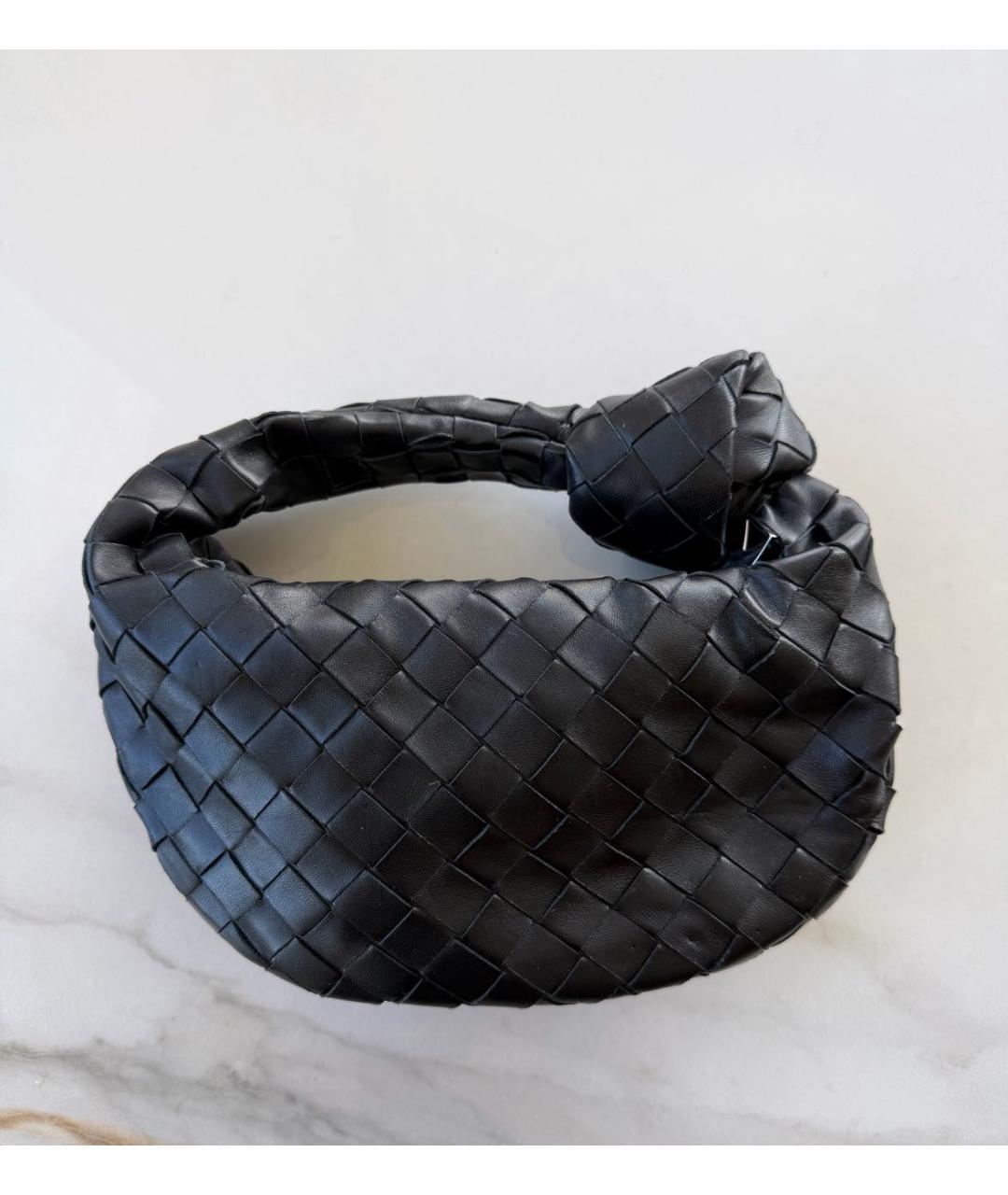 BOTTEGA VENETA Черная кожаная сумка с короткими ручками, фото 3