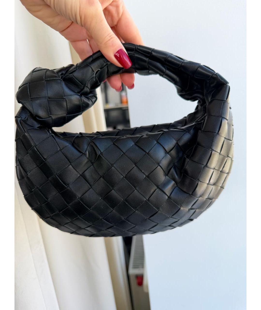 BOTTEGA VENETA Черная кожаная сумка с короткими ручками, фото 4