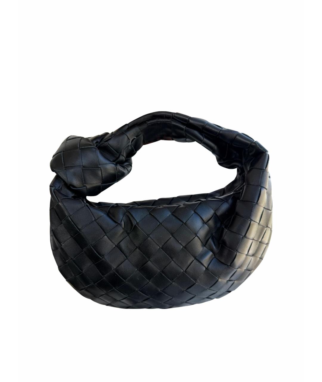 BOTTEGA VENETA Черная кожаная сумка с короткими ручками, фото 1