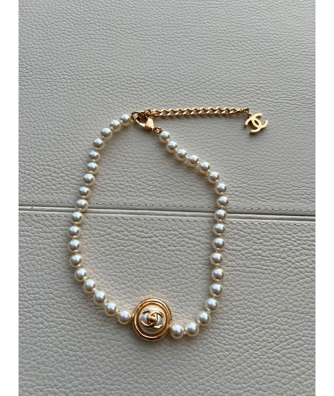 CHANEL Белое жемчужное колье, фото 9