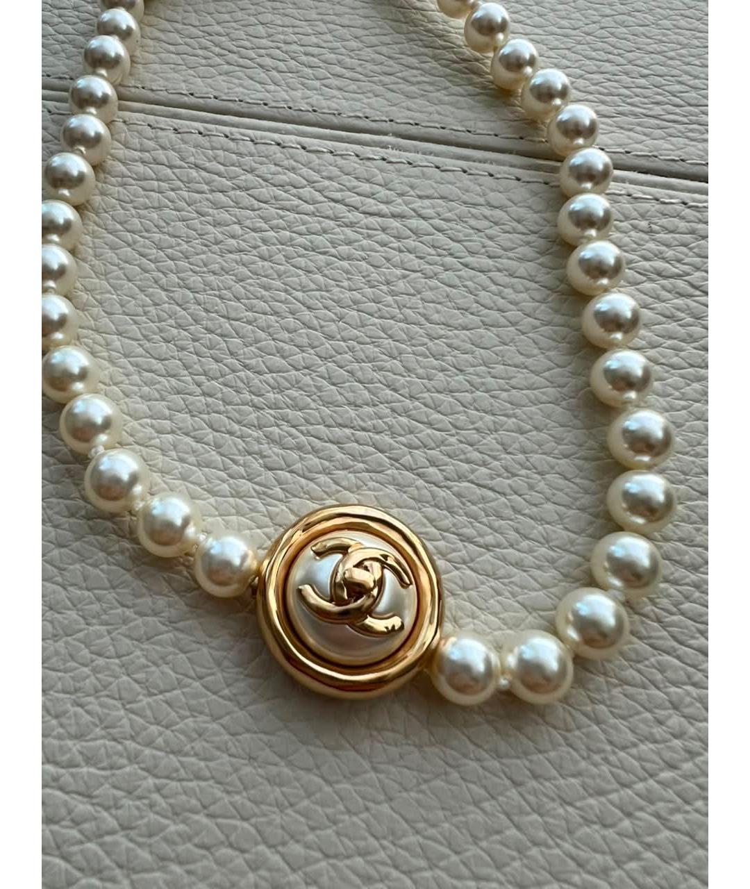 CHANEL Белое жемчужное колье, фото 5