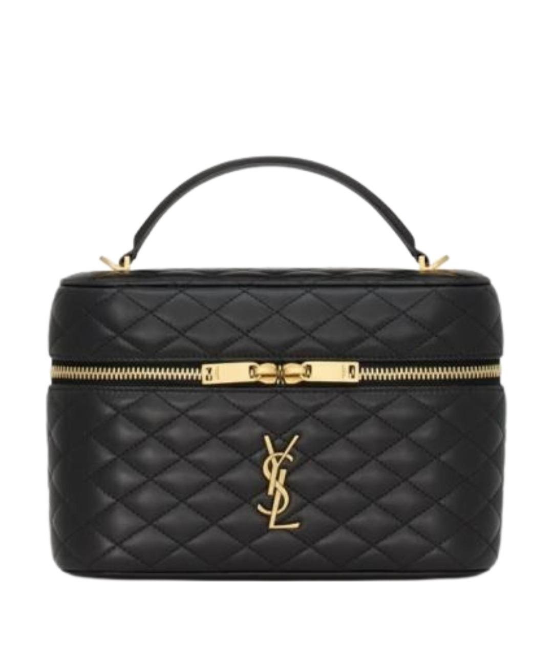SAINT LAURENT Черная кожаная сумка через плечо, фото 1