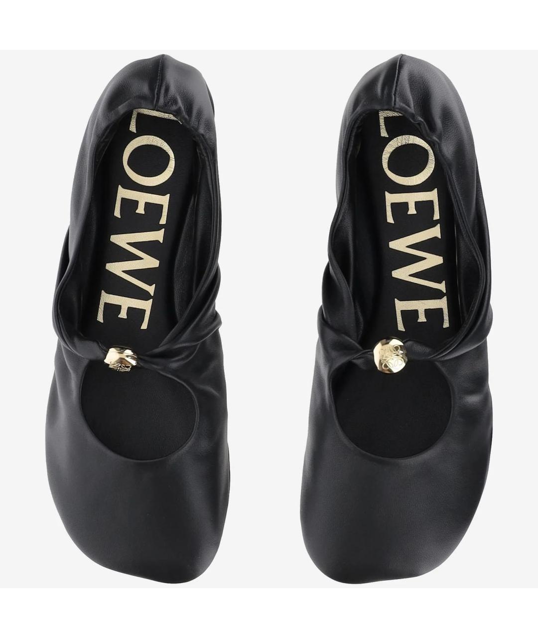 LOEWE Черные кожаные балетки, фото 3