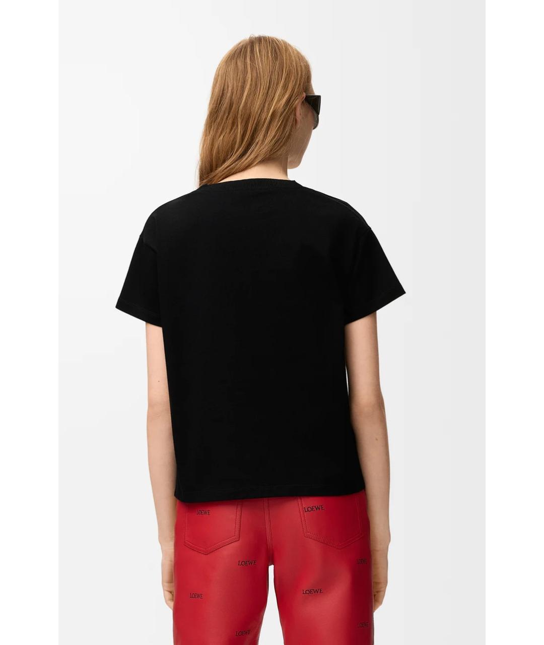 LOEWE Черная хлопковая футболка, фото 4