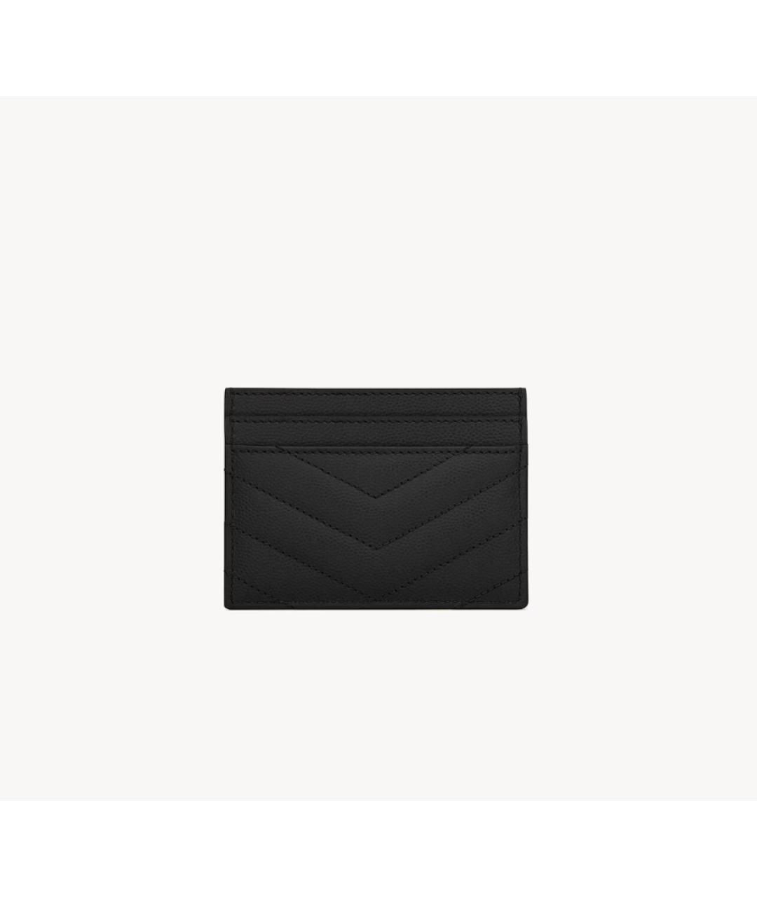 SAINT LAURENT Черный кожаный кардхолдер, фото 2