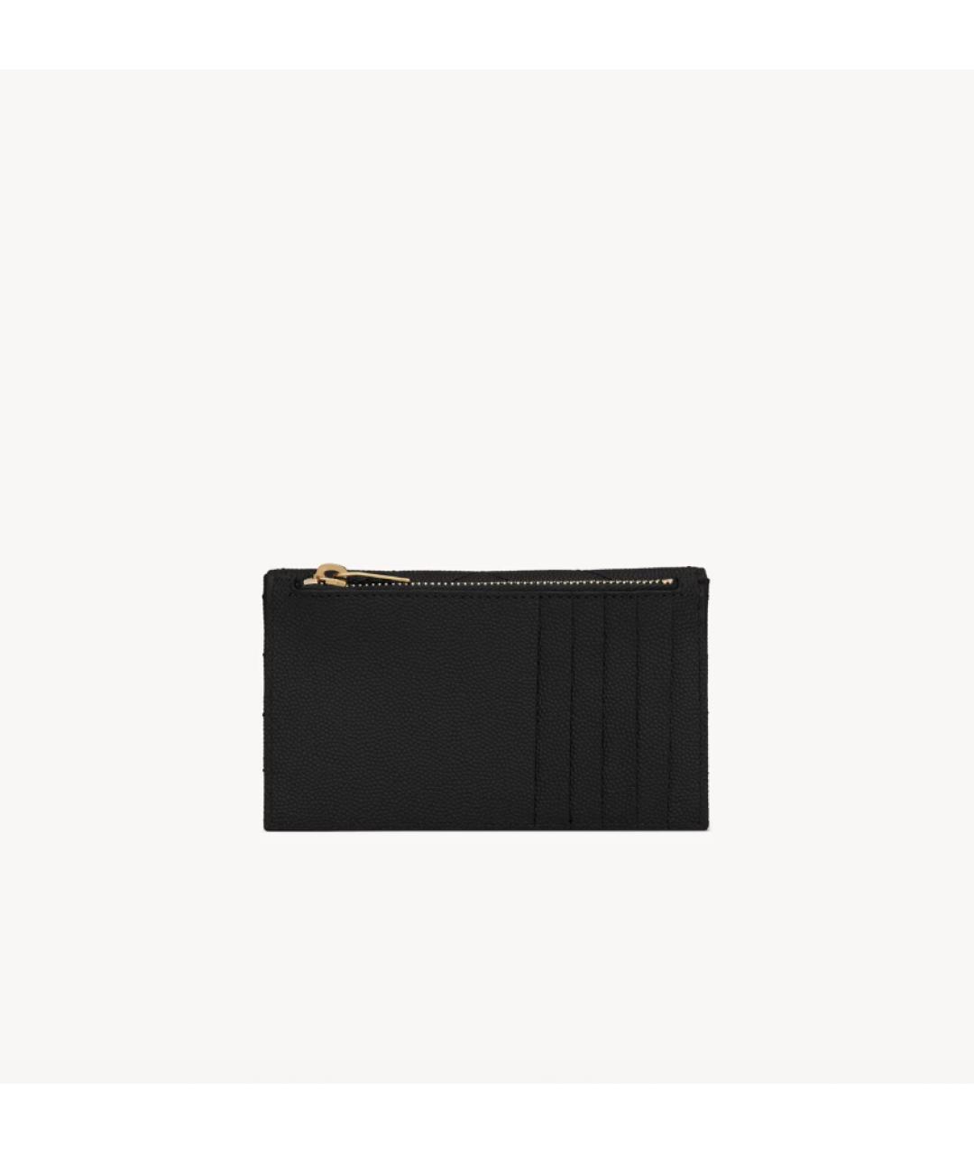 SAINT LAURENT Черный кожаный кошелек, фото 2