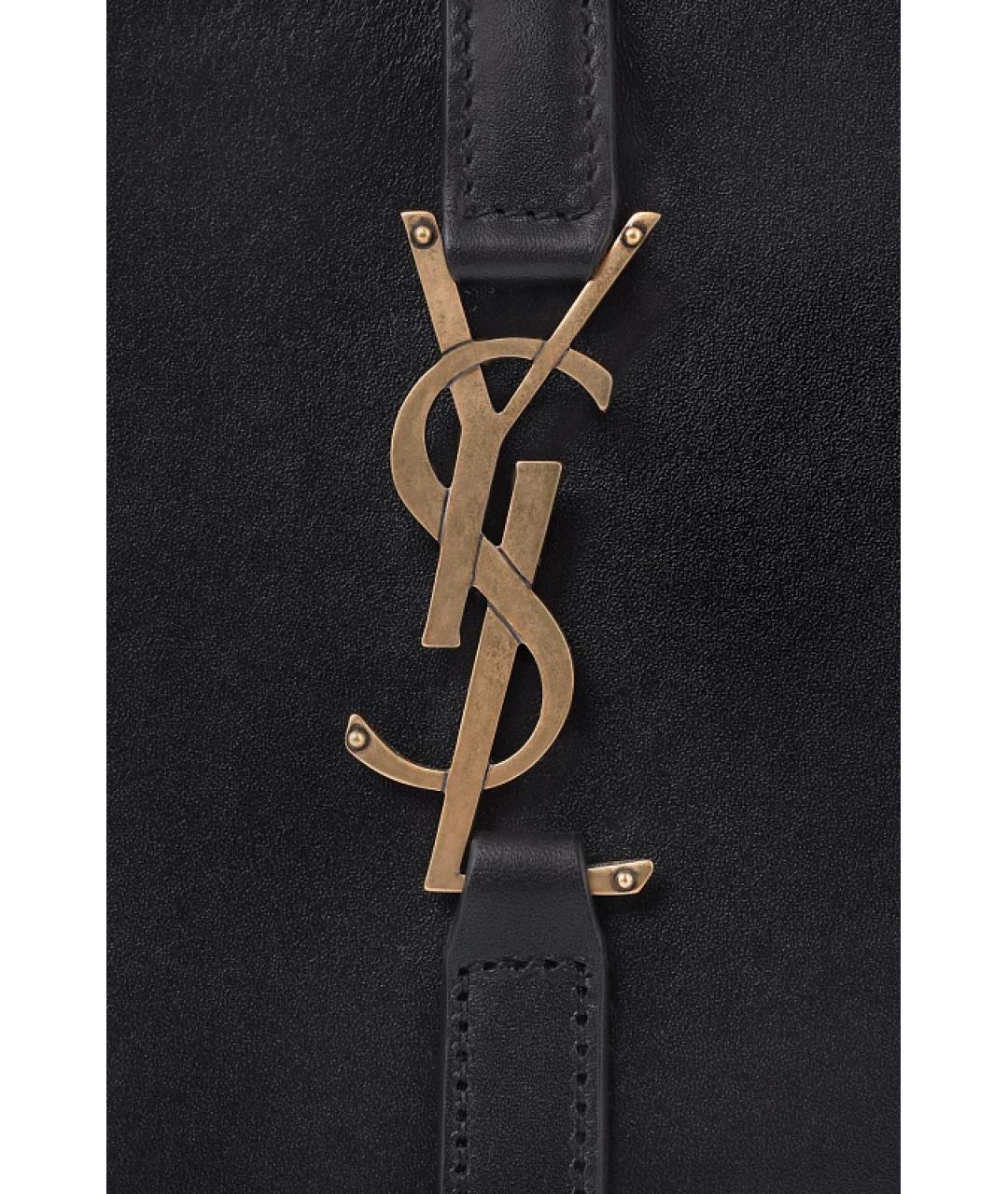 SAINT LAURENT Черная кожаная сумка через плечо, фото 3