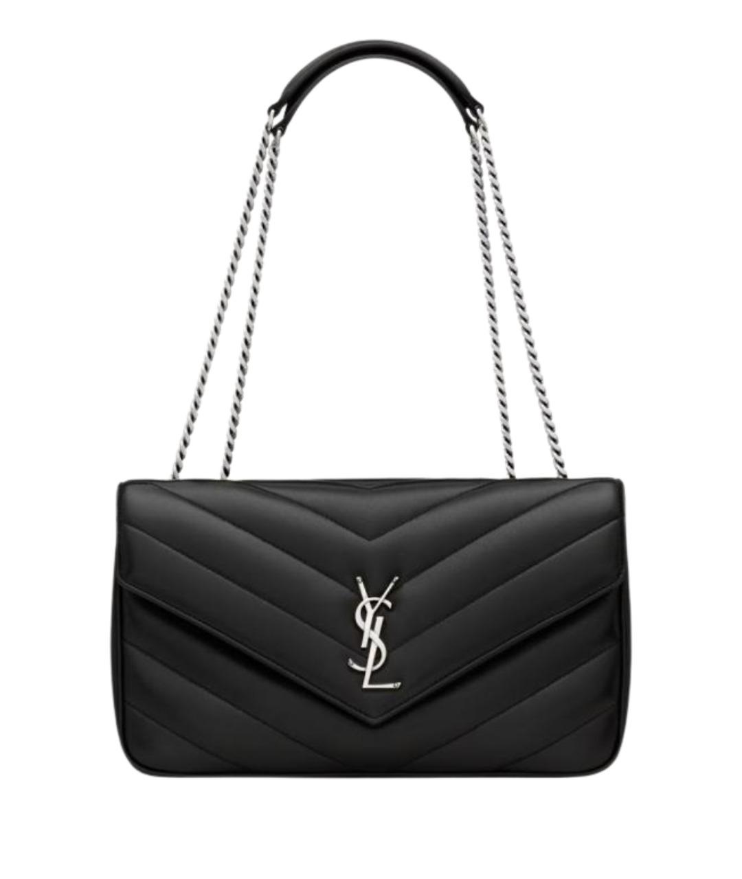 SAINT LAURENT Черная кожаная сумка через плечо, фото 1