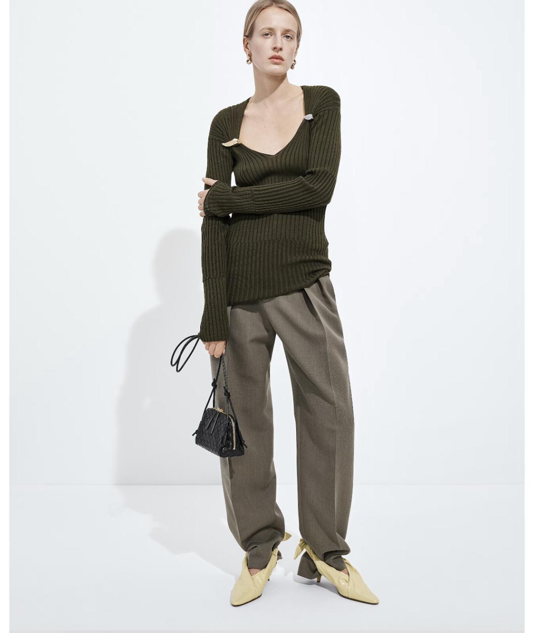 BOTTEGA VENETA Черная кожаная сумка через плечо, фото 5