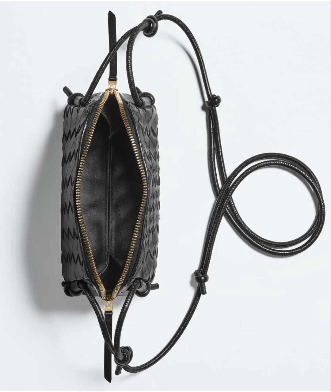 BOTTEGA VENETA Черная кожаная сумка через плечо, фото 3