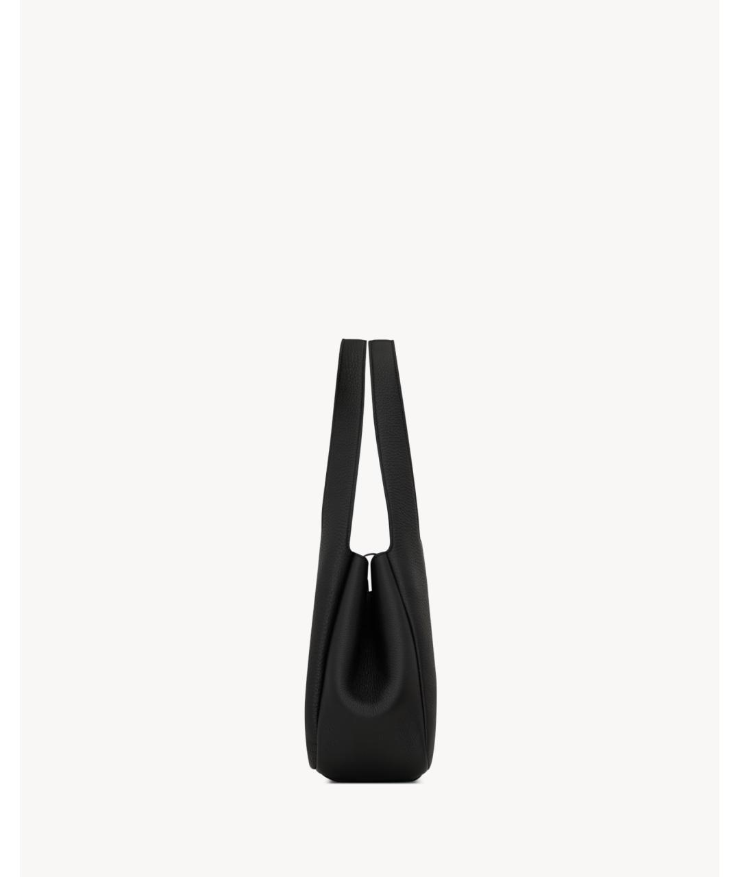 SAINT LAURENT Черная кожаная сумка тоут, фото 5