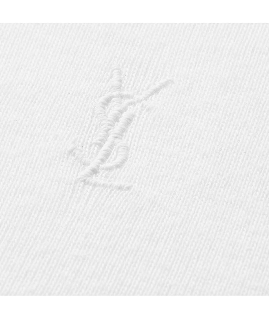 SAINT LAURENT Белая хлопковая футболка, фото 3