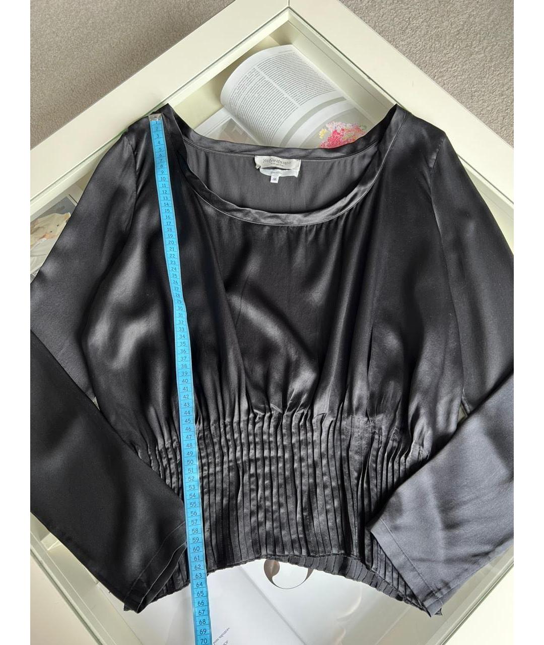 SAINT LAURENT Черная блузы, фото 4