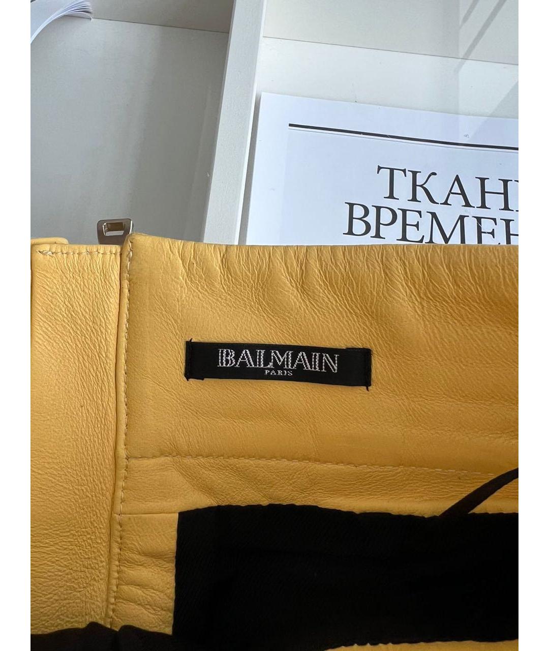 BALMAIN Желтая юбка мини, фото 3