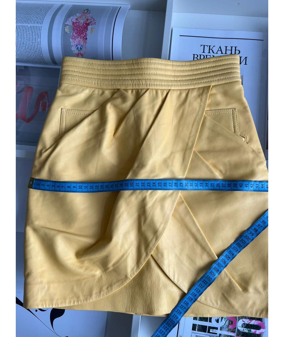 BALMAIN Желтая юбка мини, фото 6