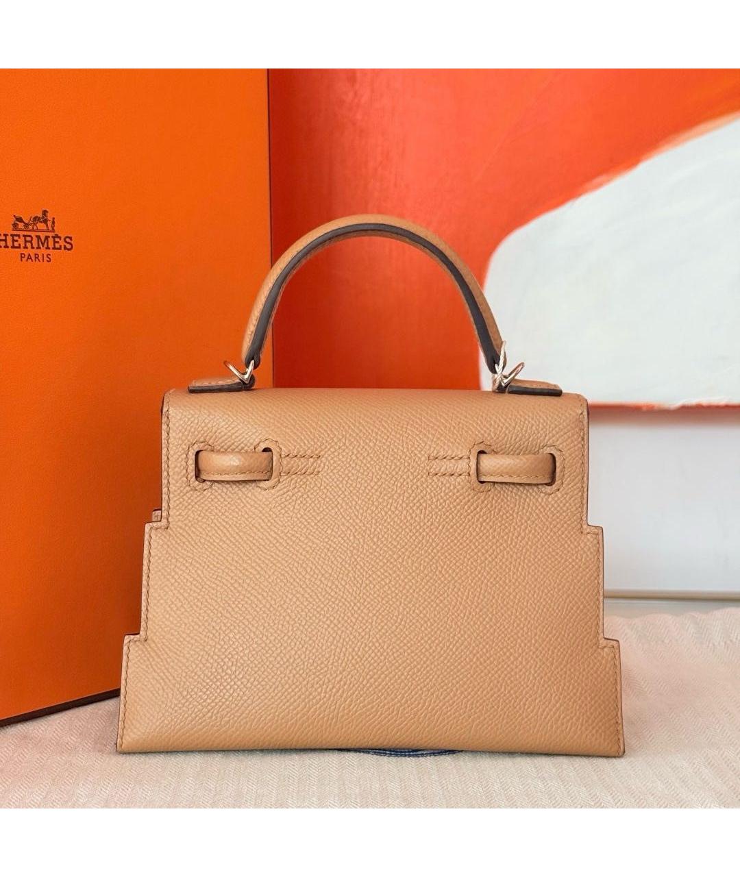 HERMES Коричневая замшевая сумка с короткими ручками, фото 5
