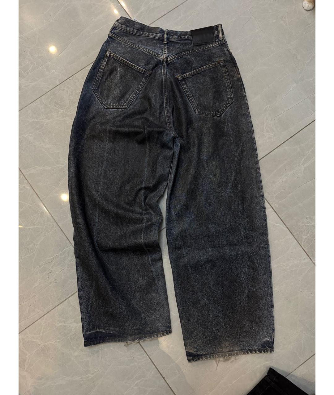 ACNE STUDIOS Темно-синие хлопковые прямые джинсы, фото 4