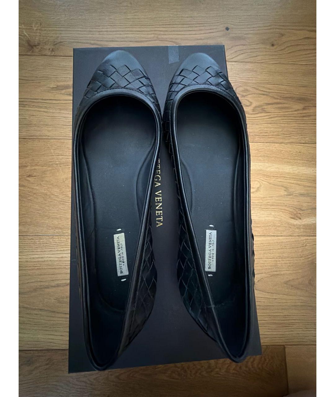 BOTTEGA VENETA Черные кожаные балетки, фото 5