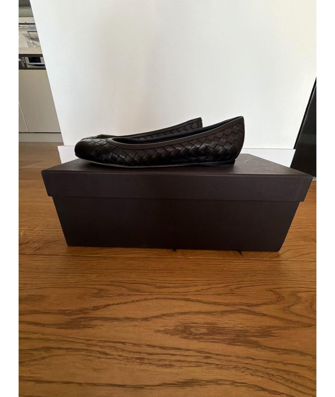BOTTEGA VENETA Черные кожаные балетки, фото 6