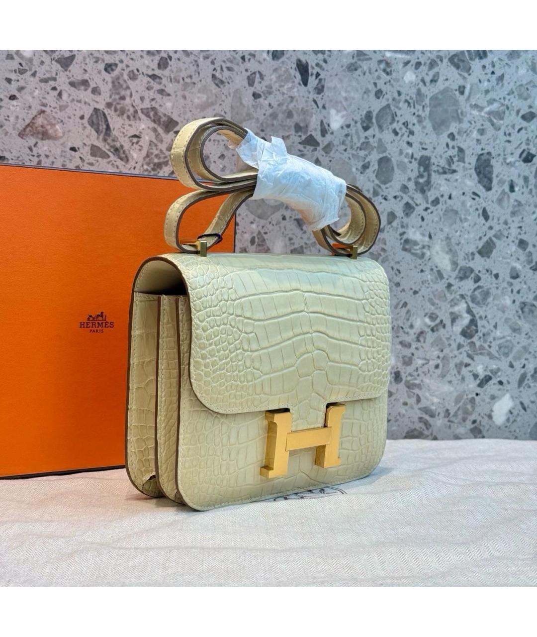 HERMES Бежевая замшевая сумка через плечо, фото 3