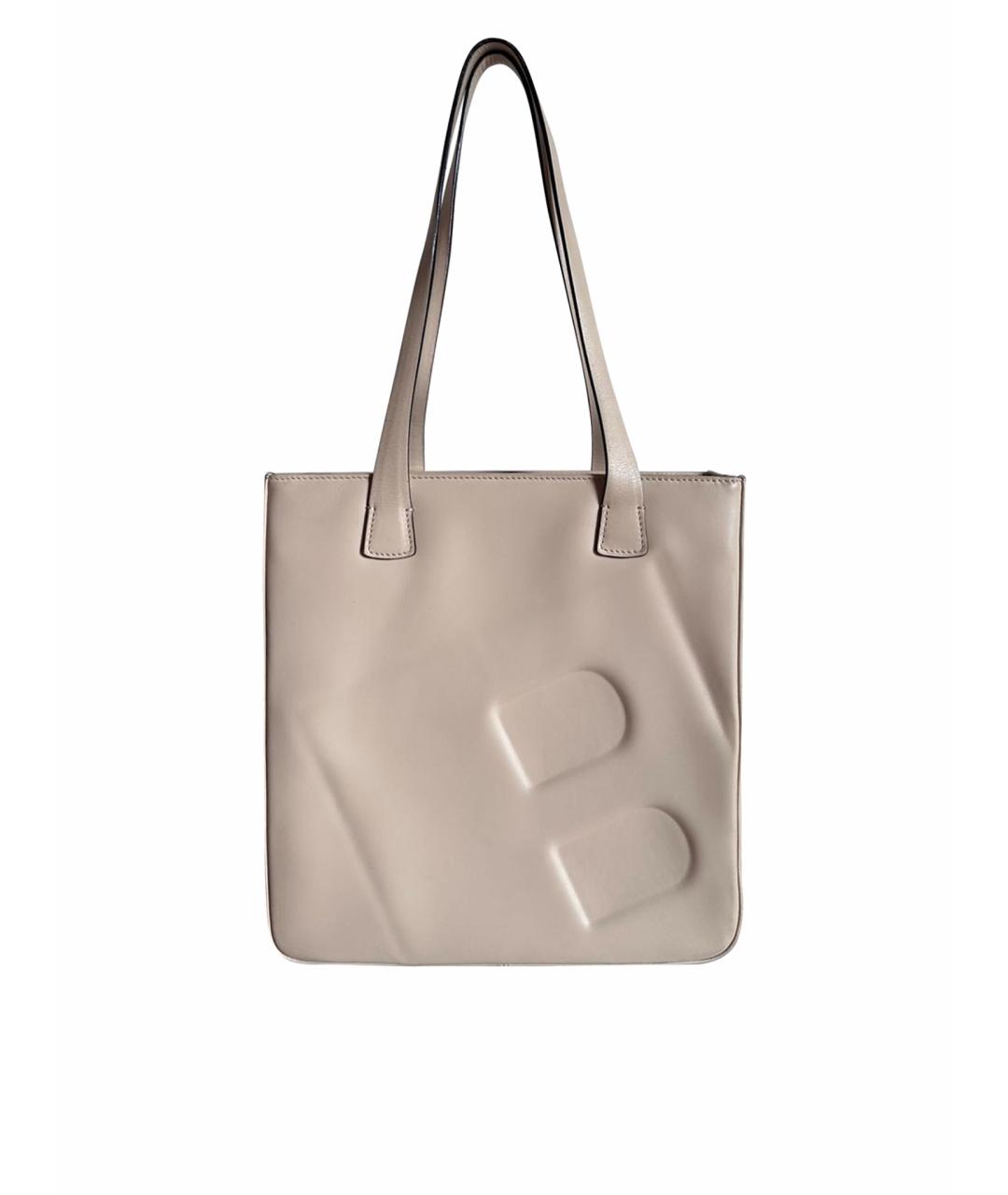 BALLY Бежевая кожаная сумка тоут, фото 8