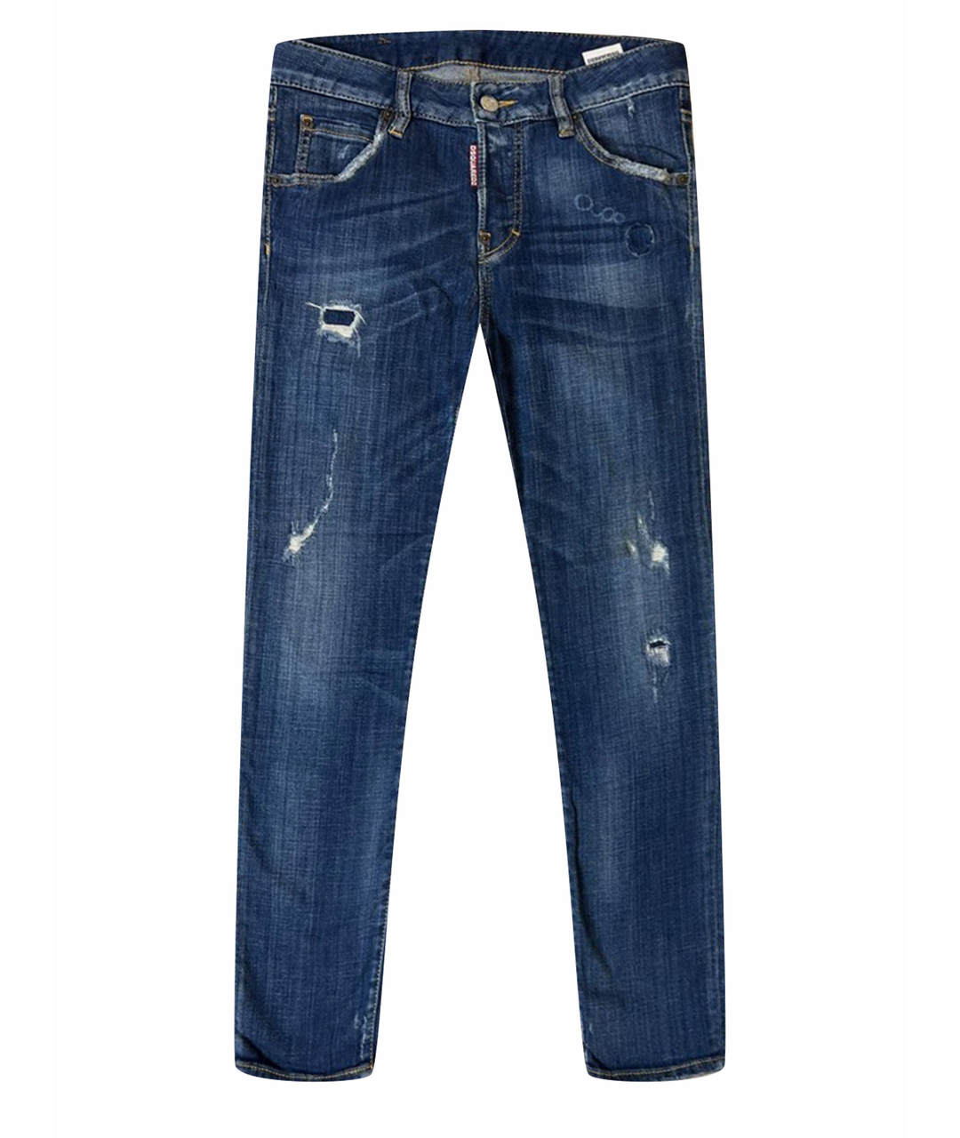 DSQUARED2 Синие хлопко-эластановые джинсы слим, фото 1