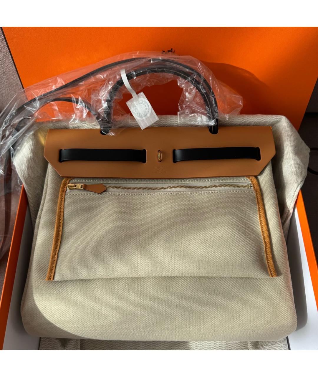 HERMES Бежевая кожаная сумка через плечо, фото 3