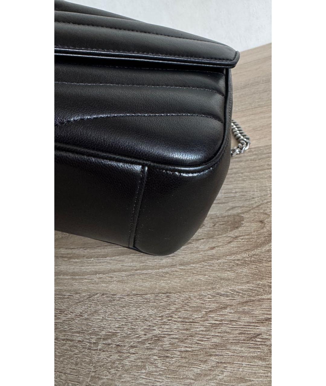 SAINT LAURENT Черная кожаная сумка через плечо, фото 3