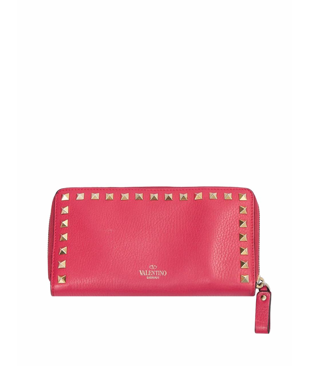 VALENTINO Розовый кожаный кошелек, фото 1