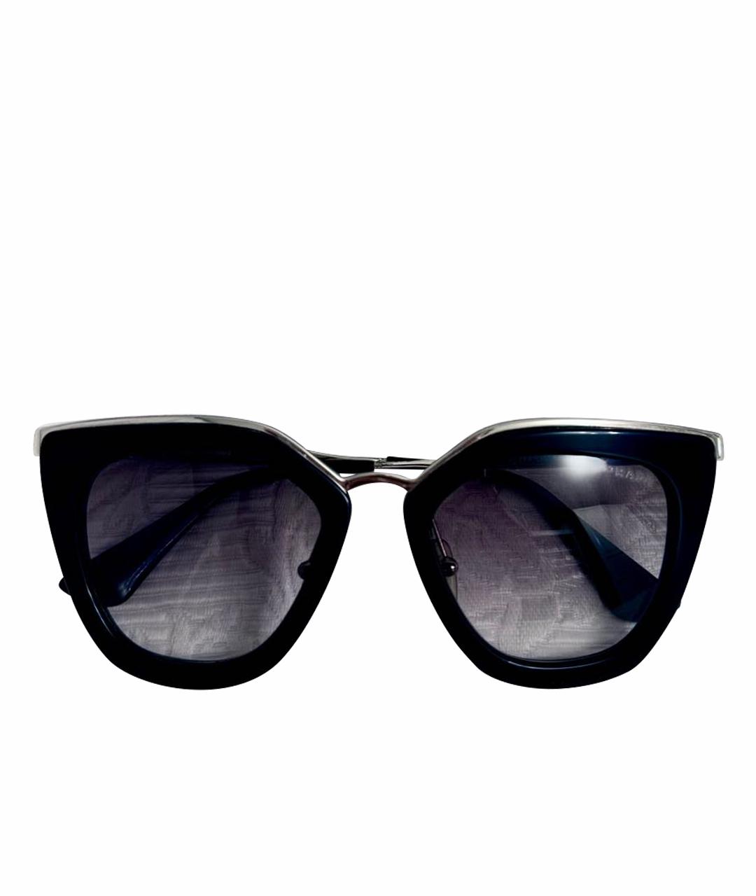 PRADA Черные металлические солнцезащитные очки, фото 1