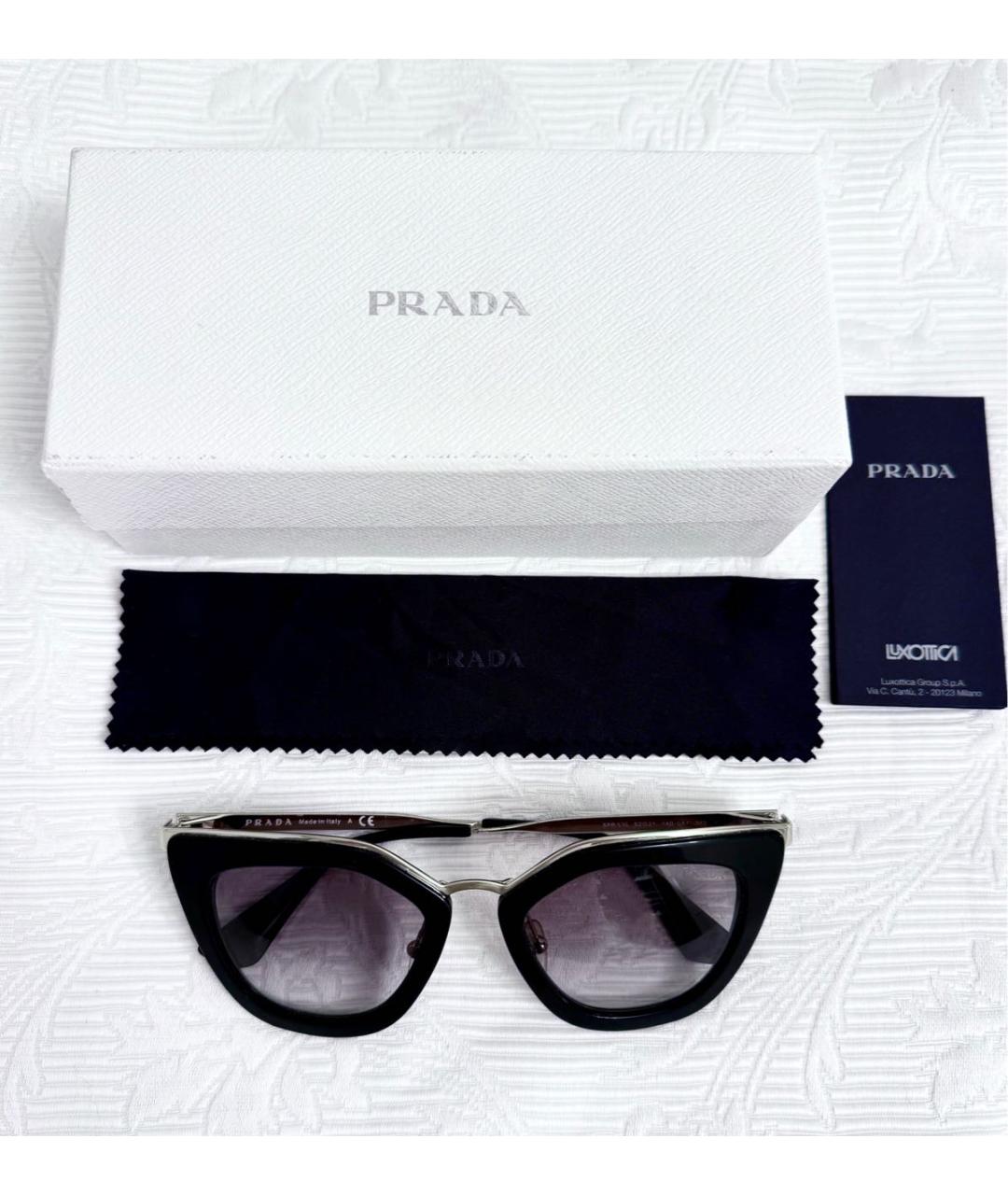 PRADA Черные металлические солнцезащитные очки, фото 6