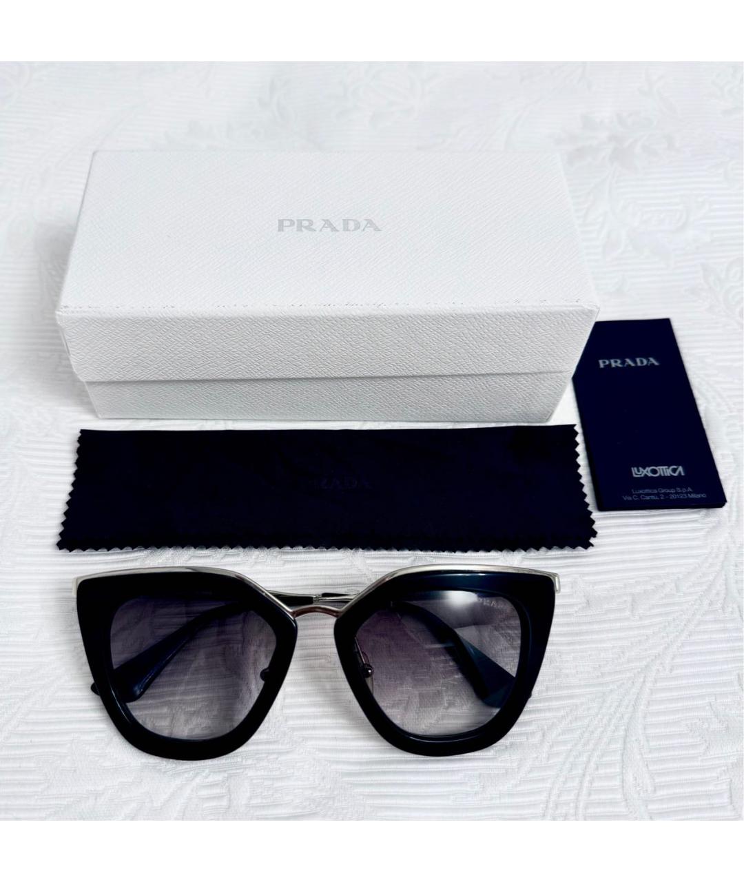PRADA Черные металлические солнцезащитные очки, фото 7