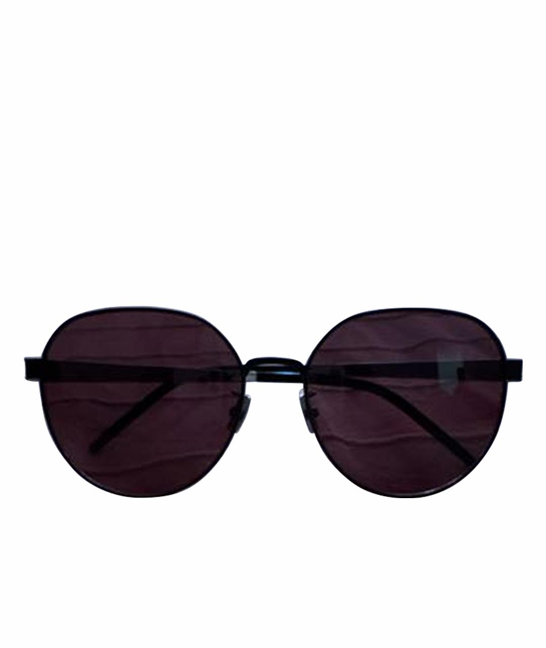 SAINT LAURENT Черные металлические солнцезащитные очки, фото 1